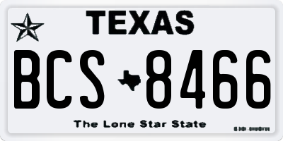 TX license plate BCS8466