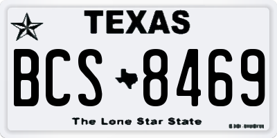 TX license plate BCS8469