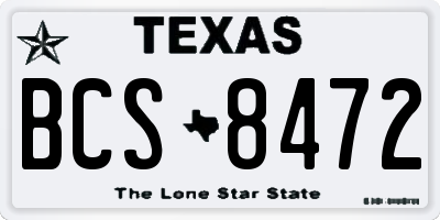 TX license plate BCS8472