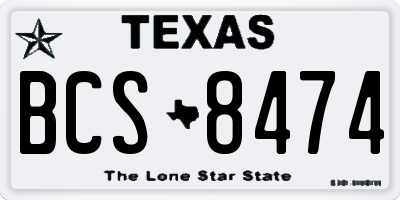 TX license plate BCS8474