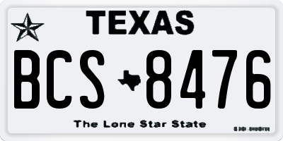 TX license plate BCS8476