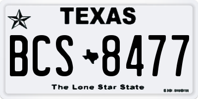 TX license plate BCS8477