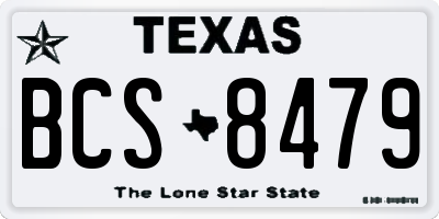 TX license plate BCS8479
