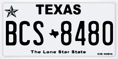 TX license plate BCS8480
