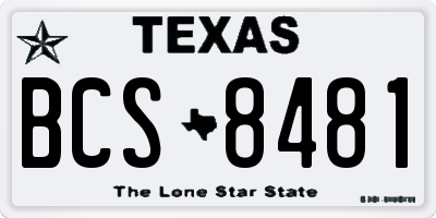 TX license plate BCS8481