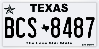 TX license plate BCS8487