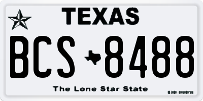 TX license plate BCS8488