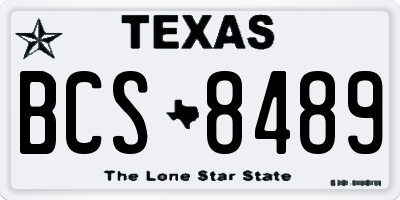 TX license plate BCS8489