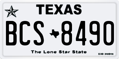TX license plate BCS8490
