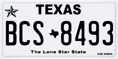 TX license plate BCS8493