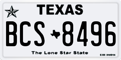 TX license plate BCS8496