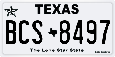TX license plate BCS8497