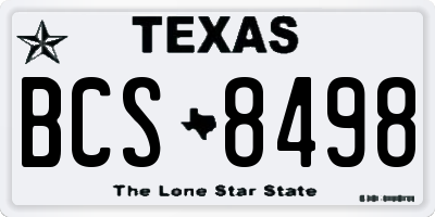 TX license plate BCS8498