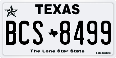 TX license plate BCS8499