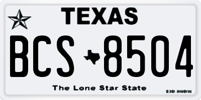 TX license plate BCS8504