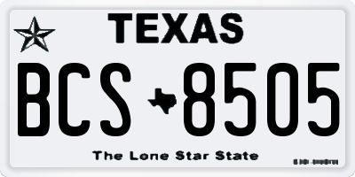 TX license plate BCS8505