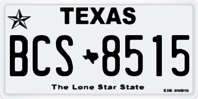 TX license plate BCS8515
