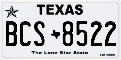 TX license plate BCS8522