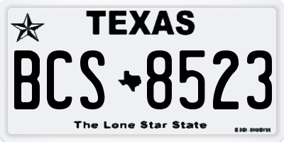 TX license plate BCS8523