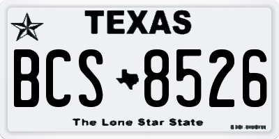 TX license plate BCS8526