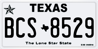 TX license plate BCS8529