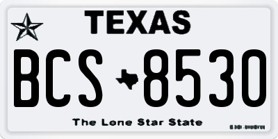 TX license plate BCS8530