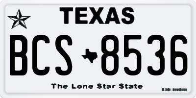 TX license plate BCS8536