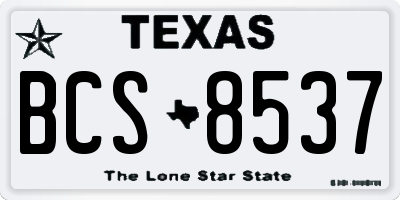 TX license plate BCS8537