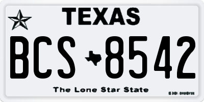 TX license plate BCS8542