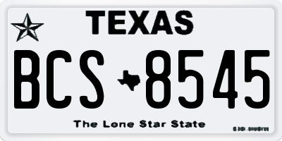 TX license plate BCS8545