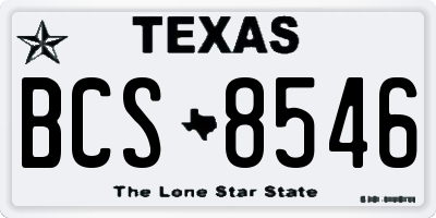 TX license plate BCS8546