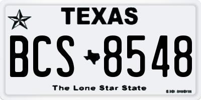 TX license plate BCS8548