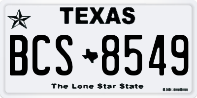 TX license plate BCS8549