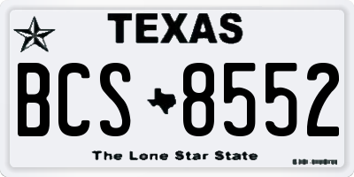 TX license plate BCS8552
