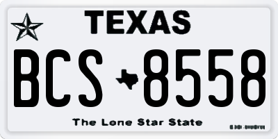 TX license plate BCS8558