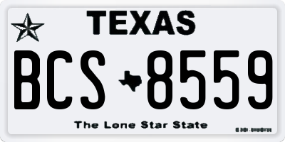 TX license plate BCS8559
