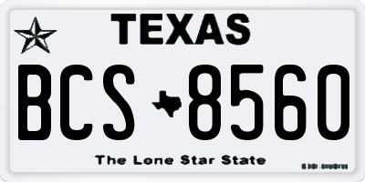 TX license plate BCS8560