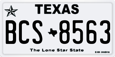 TX license plate BCS8563