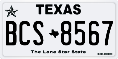 TX license plate BCS8567