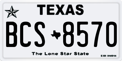 TX license plate BCS8570