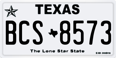 TX license plate BCS8573