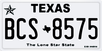 TX license plate BCS8575
