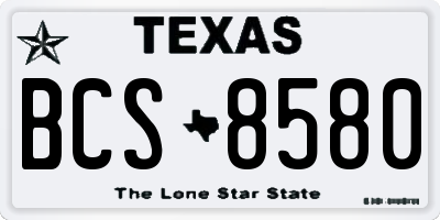 TX license plate BCS8580