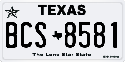 TX license plate BCS8581