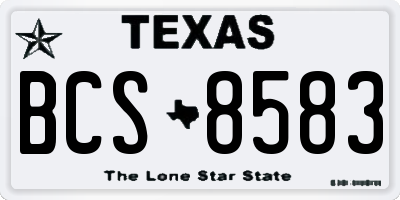 TX license plate BCS8583