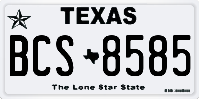 TX license plate BCS8585