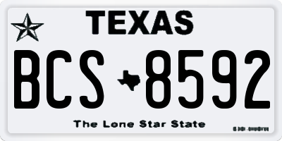 TX license plate BCS8592
