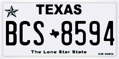 TX license plate BCS8594