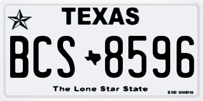 TX license plate BCS8596