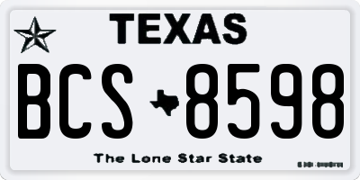 TX license plate BCS8598